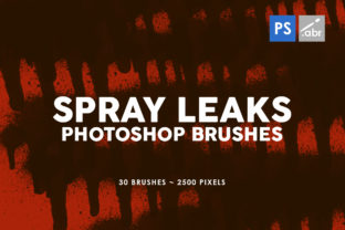 30 Spray Leaks Photoshop Stamp Brushes for Design