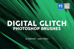 Elevate Your Visuals with 30 Digital Glitch Photoshop Brushes